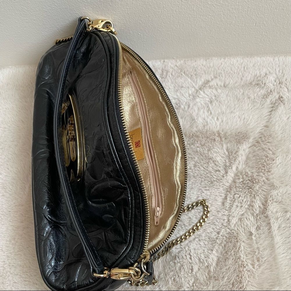 Braccialini genuine leather chain black handbag